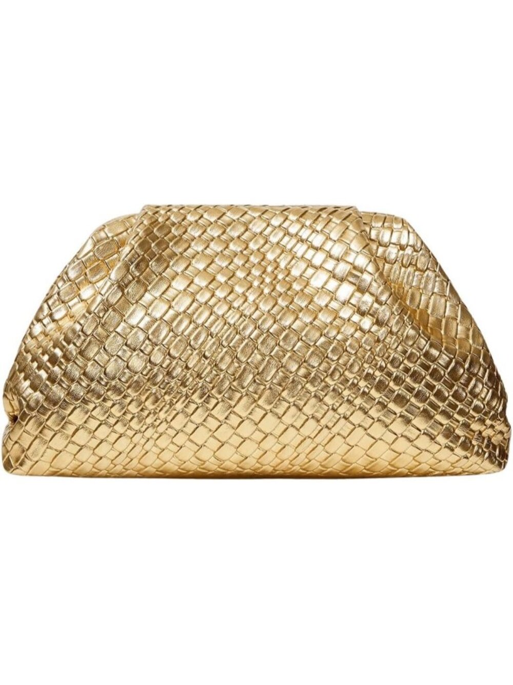 Women's Gold Faux PU Leather Clutch Purse No Strap Imported Evening Handbags